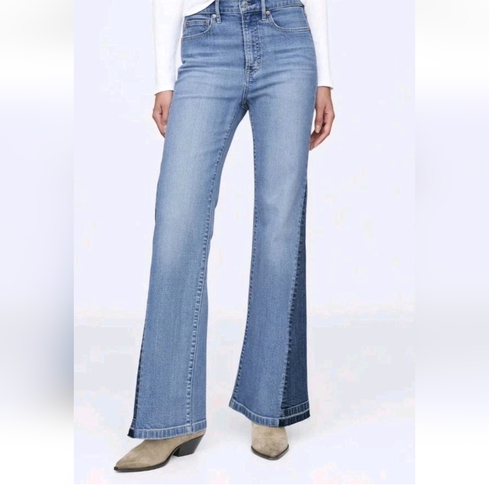 SOLD Gap 70s Flare High Rise Denim Jeans Womens 30T(10T) 30x36 Tall Patched Leg